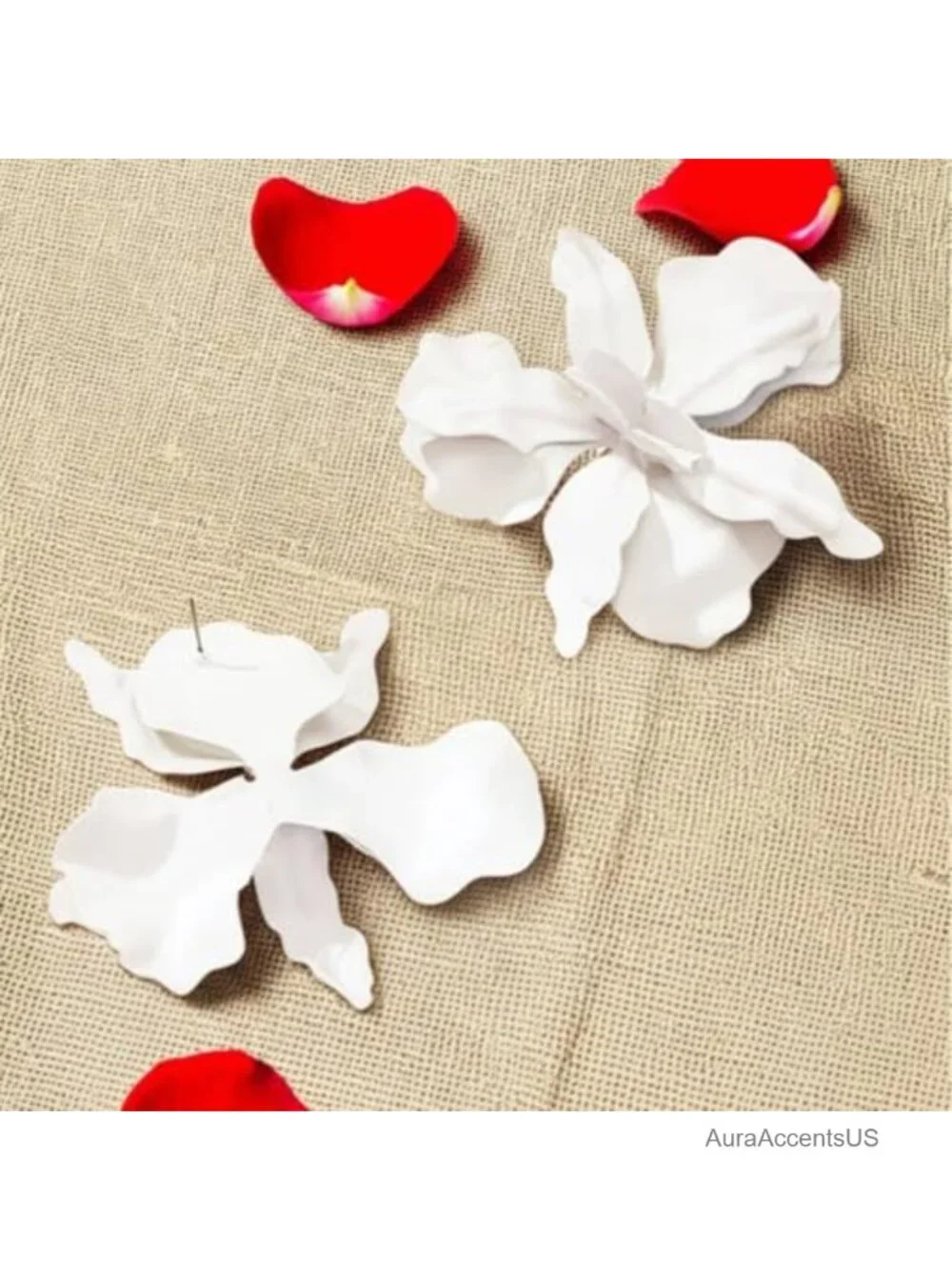 Large 3D Flower Dangle Drop Earrings for Women, Lightweight Floral Statement